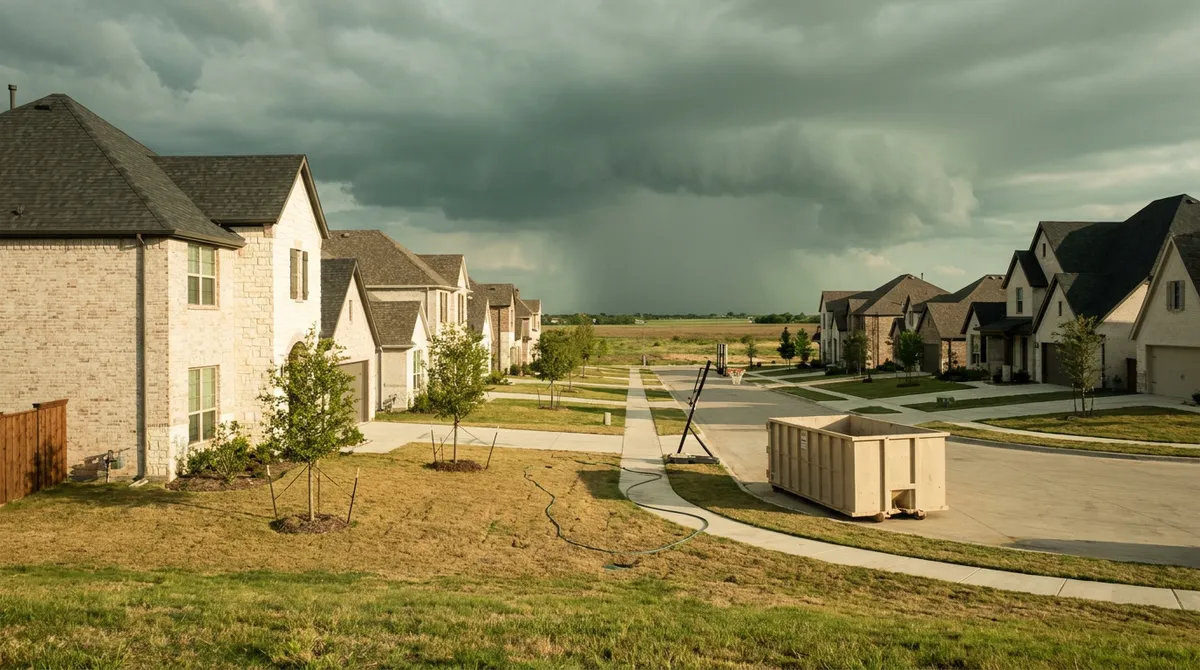Dallas North Tollway running through Frisco, a north-south corridor in the DFW hail belt