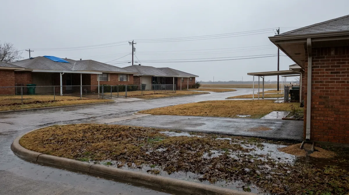 Town East Boulevard at the I-635 interchange in Mesquite TX, a retail and residential corridor that sees heavy storm claim volume