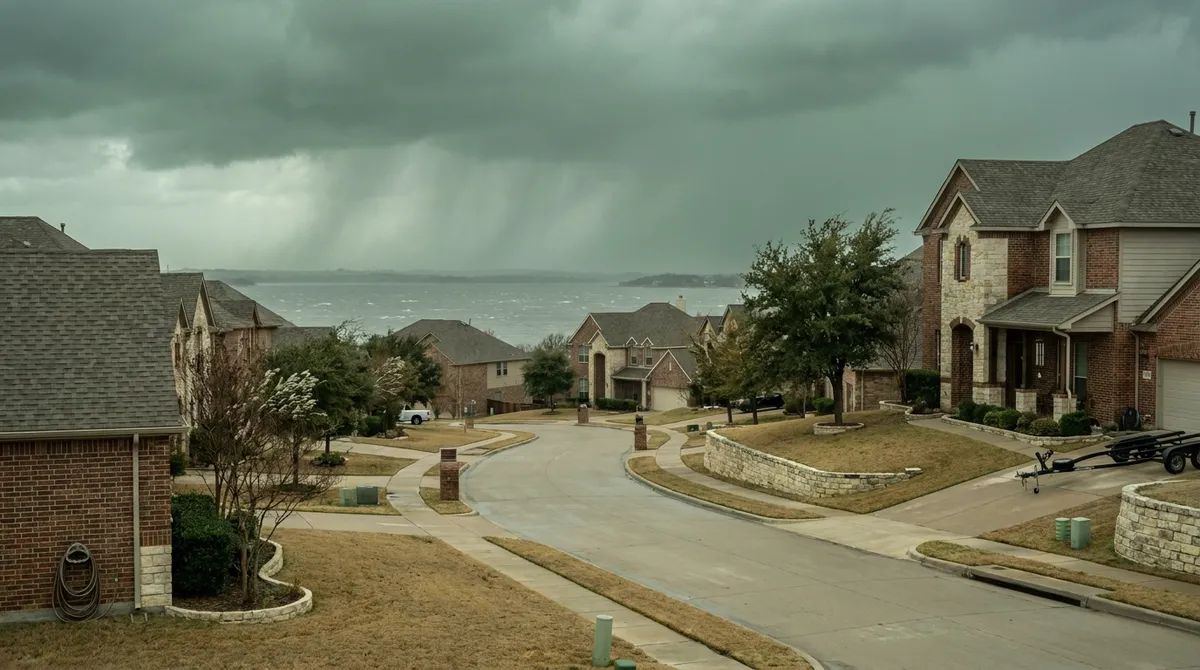 Ridge Road (FM-740) looking north through Rockwall, Texas