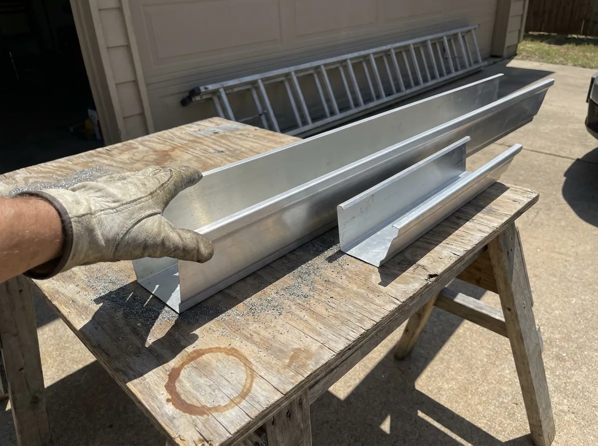 Sizing reference comparing 5 inch and 6 inch K-style gutter capacity