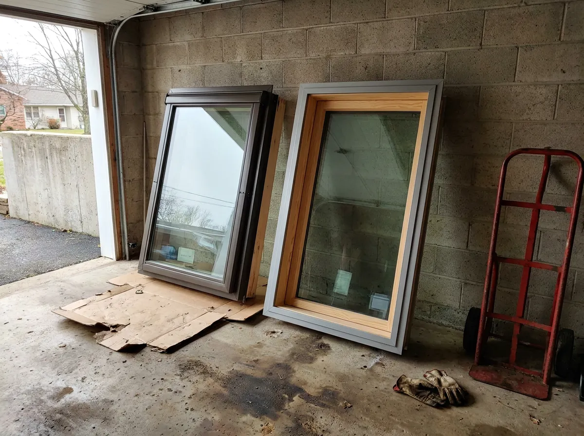Two flat-glass skylight units shown side by side for a brand comparison