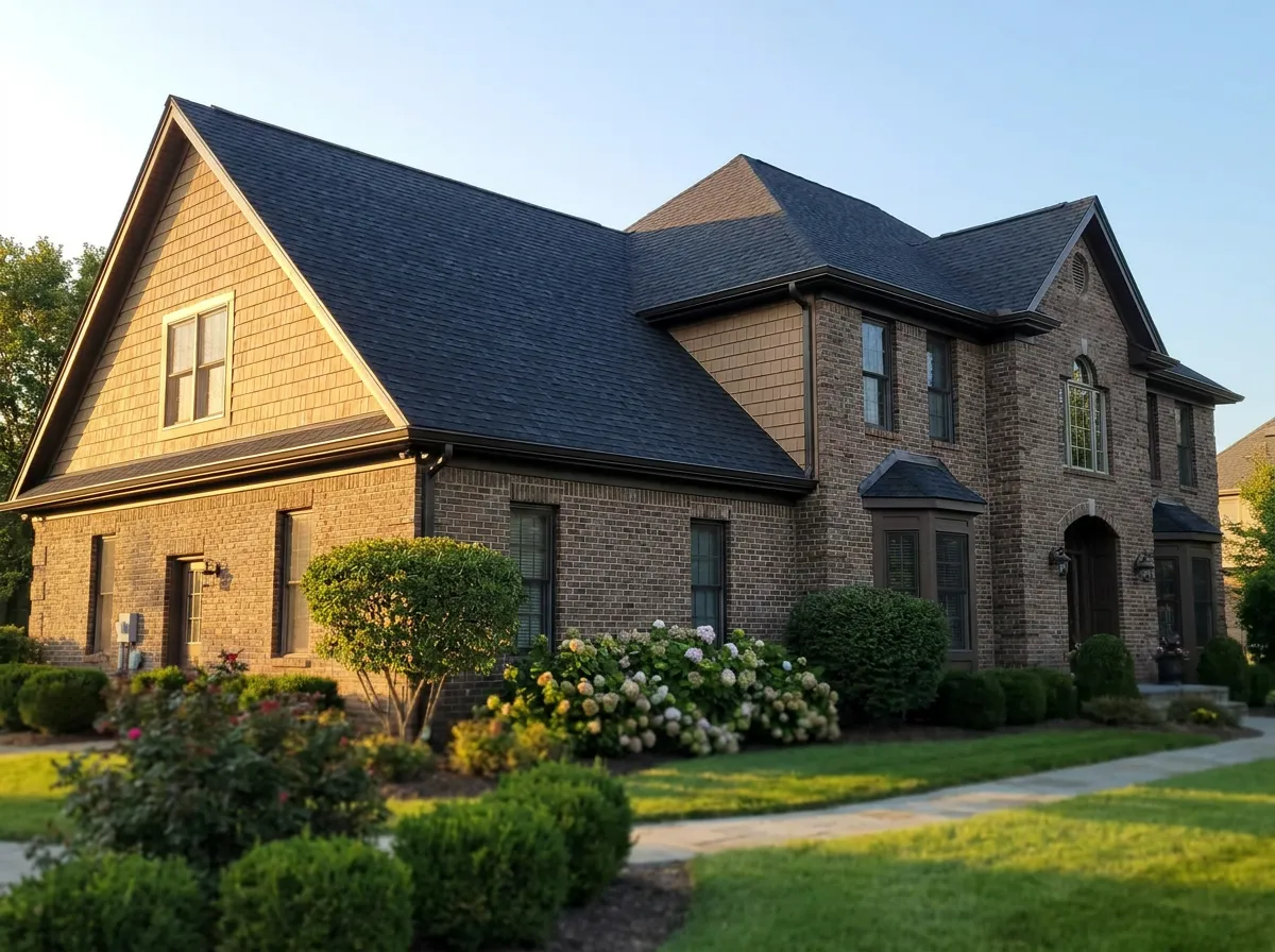 Consolidated storm restoration on an upscale North Texas home with new roof, gutters, and siding